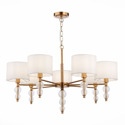 SLE105713-07 Светильник подвесной Латунь, Прозрачный/Белый E14 7*40W