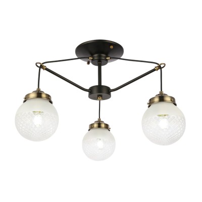 SLE110302-03 Светильник потолочный Черный, Бронза/Прозрачный, Белый E27 3*60W