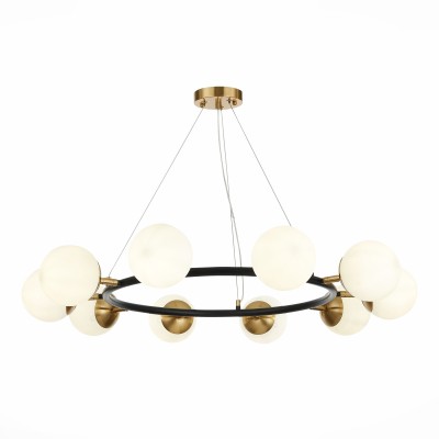 SLE220403-10 Светильник подвесной Черный, Латунь/Белый E27 10*60W