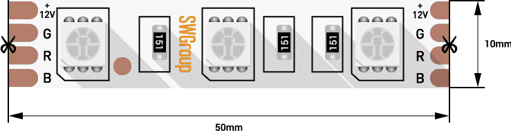 Лента светодиодная SWG SWG560 SWG560-12-14.4-RGB 000018