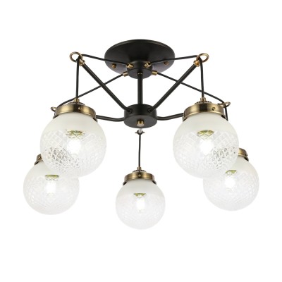 SLE110302-05 Светильник потолочный Черный, Бронза/Прозрачный, Белый E27 5*60W