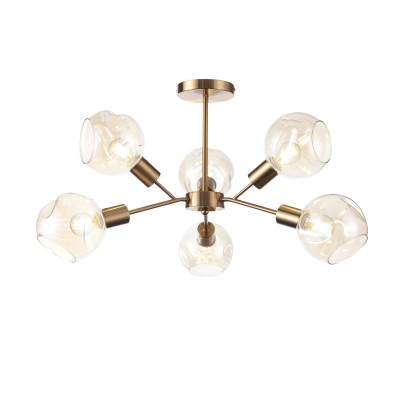 SLE155302-06 Светильник потолочный Античная медь/Янтарный E14 6*60W