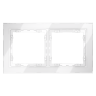 Рамка стеклянная VOLTUM S70 на 2 поста, (белый, стекло)