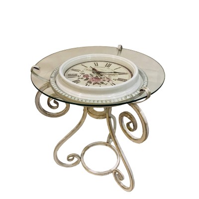 Стол журнальный VIACHY с часами белый КБ-ПЗ/П-1111
