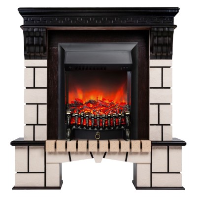 Электрокамин Stone STD AO с очагом Fobos Lux Black