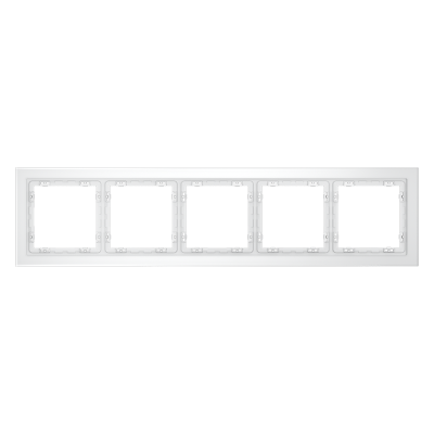 Рамка стеклянная VOLTUM S70 на 5 постов, (белый,матовый,стекло)