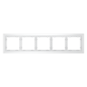 Рамка стеклянная VOLTUM S70 на 5 постов, (белый,матовый,стекло)