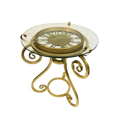 Стол журнальный VIACHY с часами золото КЗ-БО/П-3013