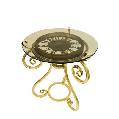 Стол журнальный VIACHY с часами золото КЗ-БО/Т-3023