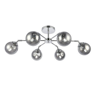 SLE102202-06 Светильник потолочный Хром/Дымчатый E14 6*40W