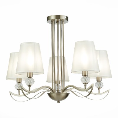 SLE111203-05 Светильник потолочный Никель, прозрачный/Белый E14 5*40W