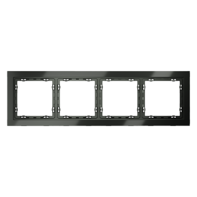 Рамка стеклянная VOLTUM S70 на 4 поста, (титан, стекло)