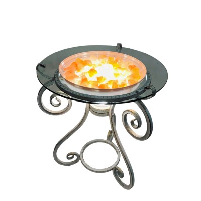 Стол журнальный VIACHY с подсветкой и гималайской солью белый КБ-ПЗ/П-1111Г1