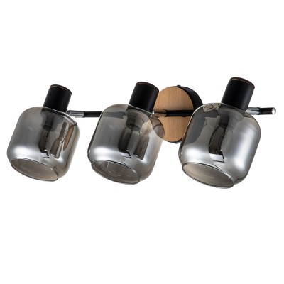 Настенные светильники Споты Escada 10177/3A E14*40W Black/Chrome/Wood