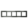 Рамка стеклянная VOLTUM S70 на 5 постов, (титан, стекло)
