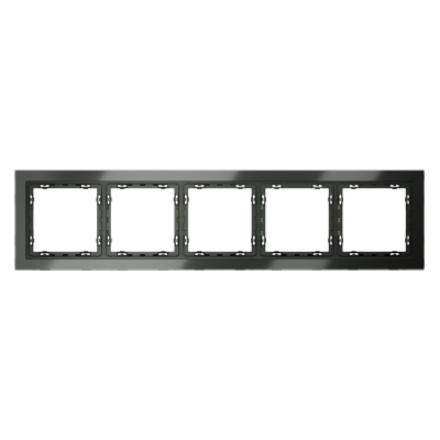 Рамка стеклянная VOLTUM S70 на 5 постов, (титан, стекло)