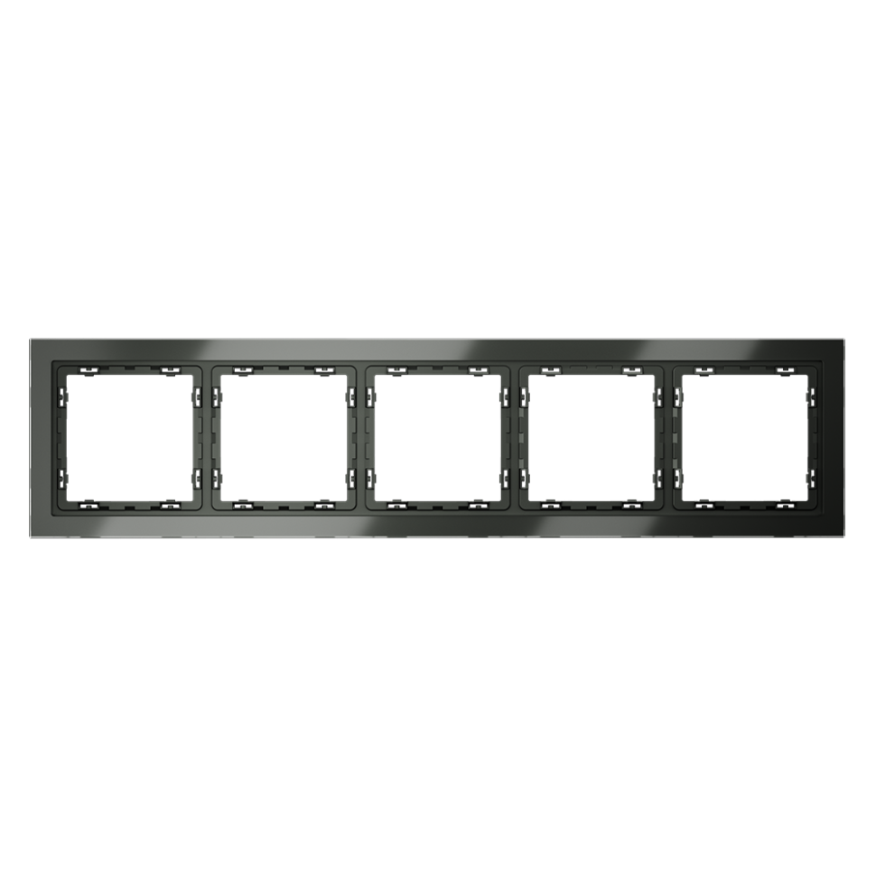 Рамка стеклянная VOLTUM S70 на 5 постов, (титан, стекло)