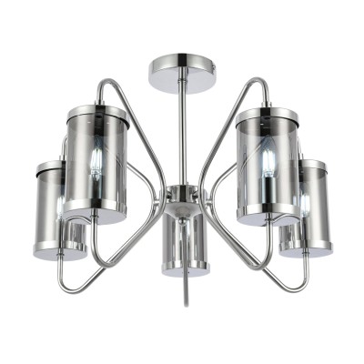 SLE102302-05 Светильник потолочный Хром/Дымчатый E14 5*40W