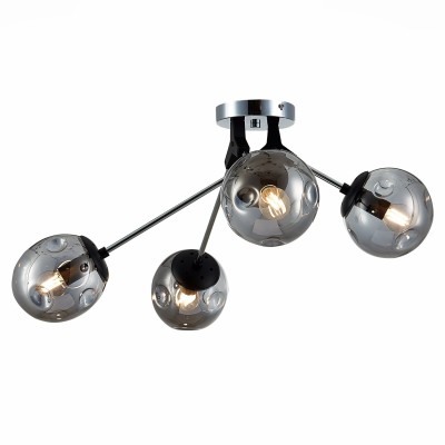 SLE106002-04 Светильник потолочный Хром, Черный/Дымчатый E14 4*40W