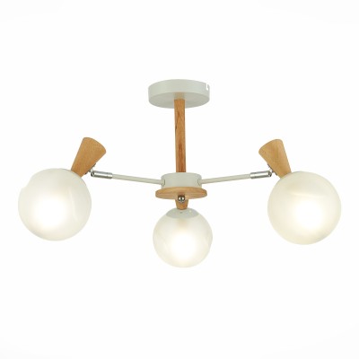 SLE220702-03 Светильник потолочный Белый, Светлое дерево/Белый E14 3*40W