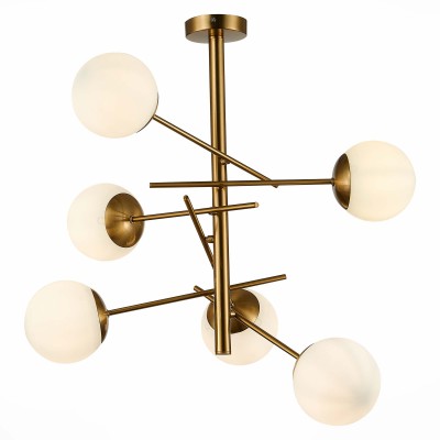 SLE1099-302-06 Светильник потолочный Латунь/Белый E27 6*60W