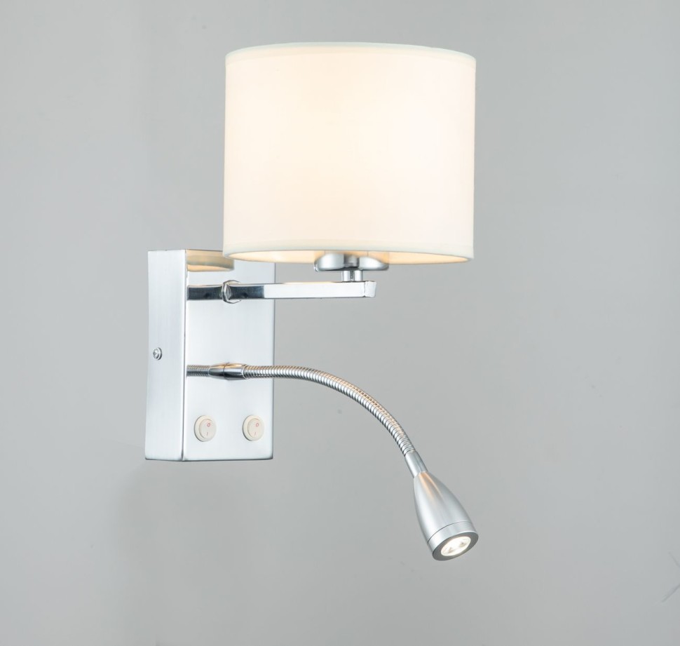 Настенные светильники Бра Escada 552/A LED*1W+E27*60W Chrome/White