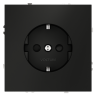 Розетка встраиваемая VOLTUM S70 с заземлением и защитными шторками, 16А, (черный матовый)