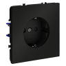 Розетка встраиваемая VOLTUM S70 с заземлением и защитными шторками, 16А, (черный матовый)