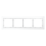 Рамка стеклянная VOLTUM S70 на 4 поста, (белый,матовый,стекло)