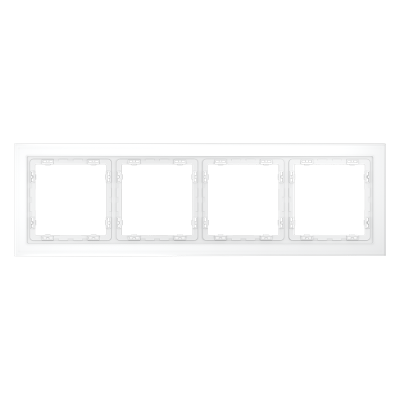 Рамка стеклянная VOLTUM S70 на 4 поста, (белый,матовый,стекло)