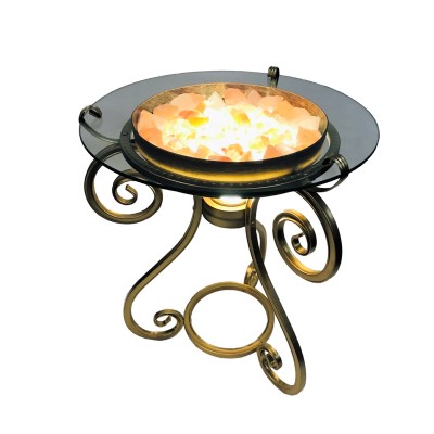 Стол журнальный VIACHY с подсветкой и гималайской солью золото КЗ-БО/П-3013Г1