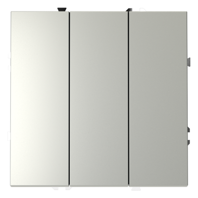 Выключатель встраиваемый VOLTUM S70 трехклавишный 10А, (сталь)