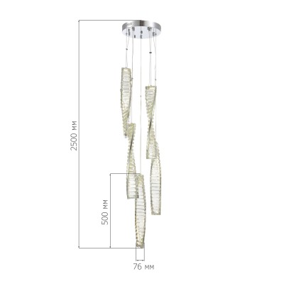 SL6205.103.05 Светильник подвесной ST-Luce Хром/Прозрачный LED 1*55W 4000K