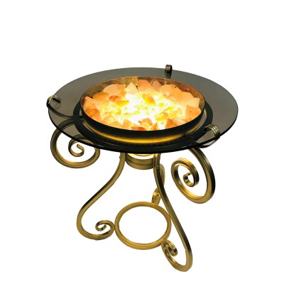 Стол журнальный VIACHY с подсветкой и гималайской солью золото КЗ-БО/Т-3023Г1