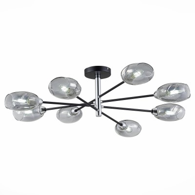 SLE155512-08 Светильник потолочный Черный, Хром/Дымчатый E14 8*40W