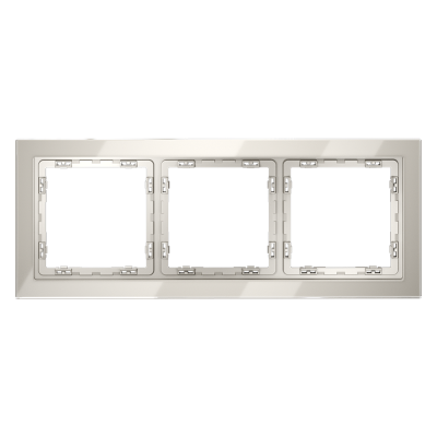 Рамка стеклянная VOLTUM S70 на 3 поста, (кашемир, стекло)