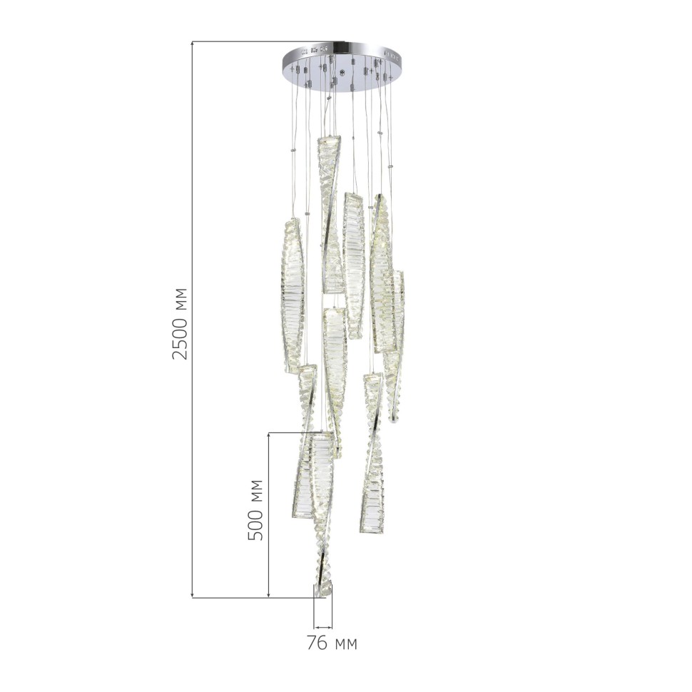 SL6205.103.09 Светильник подвесной ST-Luce Хром/Прозрачный LED 1*99W 4000K