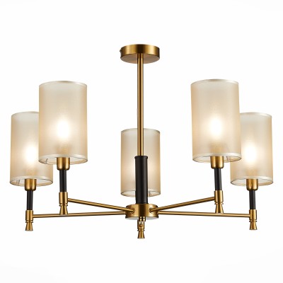 SLE300302-05 Светильник потолочный Латунь, Черный/Шампань E14 5*40W