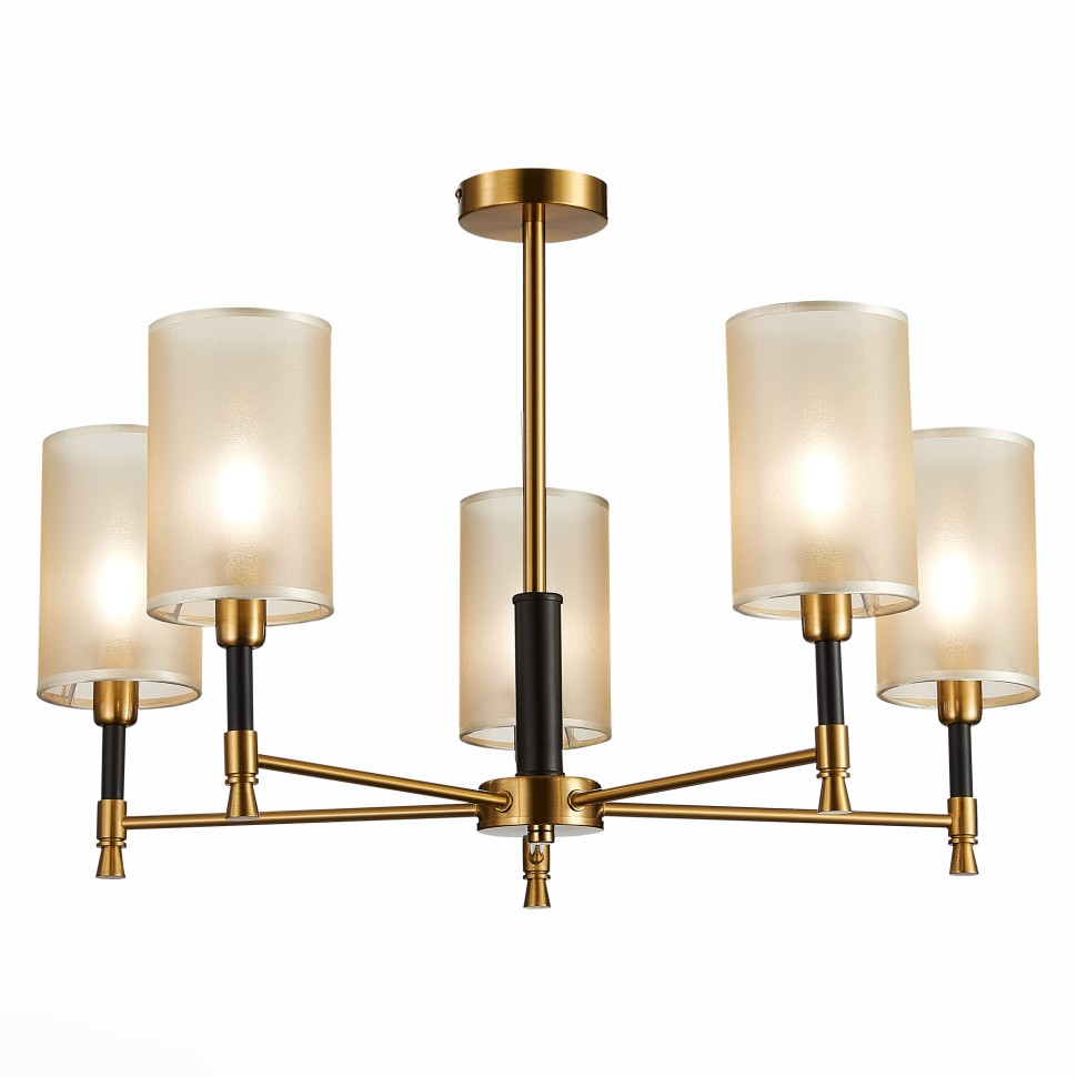 SLE300302-05 Светильник потолочный Латунь, Черный/Шампань E14 5*40W