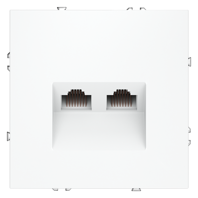 Розетка компьютерная встраиваемая VOLTUM S70 двойная RJ45+RJ45 кат.6, (белый матовый)