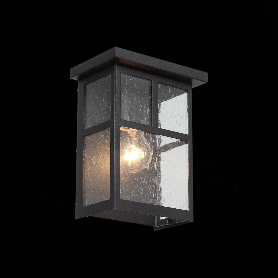 SL079.401.01 Светильник уличный настенный ST-Luce Темный кофе/Прозрачное кракелированное стекло E27