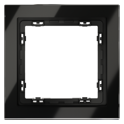 Рамка стеклянная VOLTUM S70 на 1 пост, (черный,стекло)