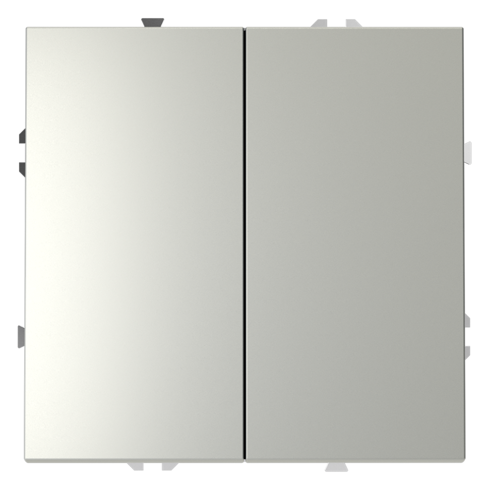 Проходной переключатель встраиваемый VOLTUM S70 двухклавишный 10А, (сталь)