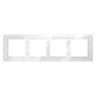 Рамка стеклянная VOLTUM S70 на 4 поста, (белый, стекло)