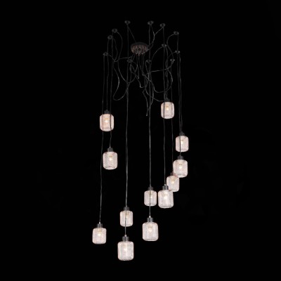 SL193.303.12 Светильник подвесной Черный/Латунь,Прозрачный E27 12*60W