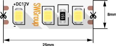 Лента светодиодная SWG SWG2120 SWG2120-12-9.6-WW 001684