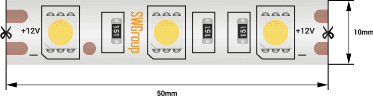 Лента светодиодная SWG SWG560 SWG560-12-14.4-G-68 001863