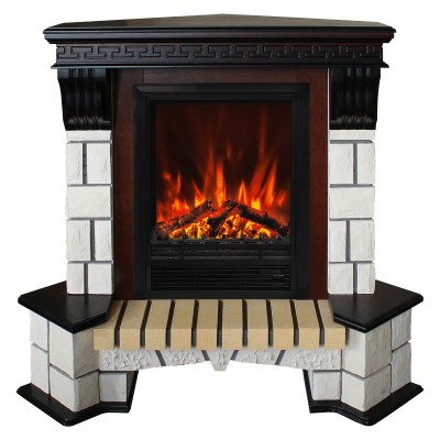 Электрокамин Stone Corner STD AO с очагом Eugene