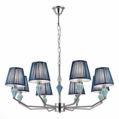 SLE1116-103-08 Светильник подвесной Хром/Голубой E14 8*40W