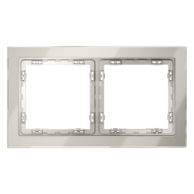 Рамка стеклянная VOLTUM S70 на 2 поста, (кашемир, стекло)